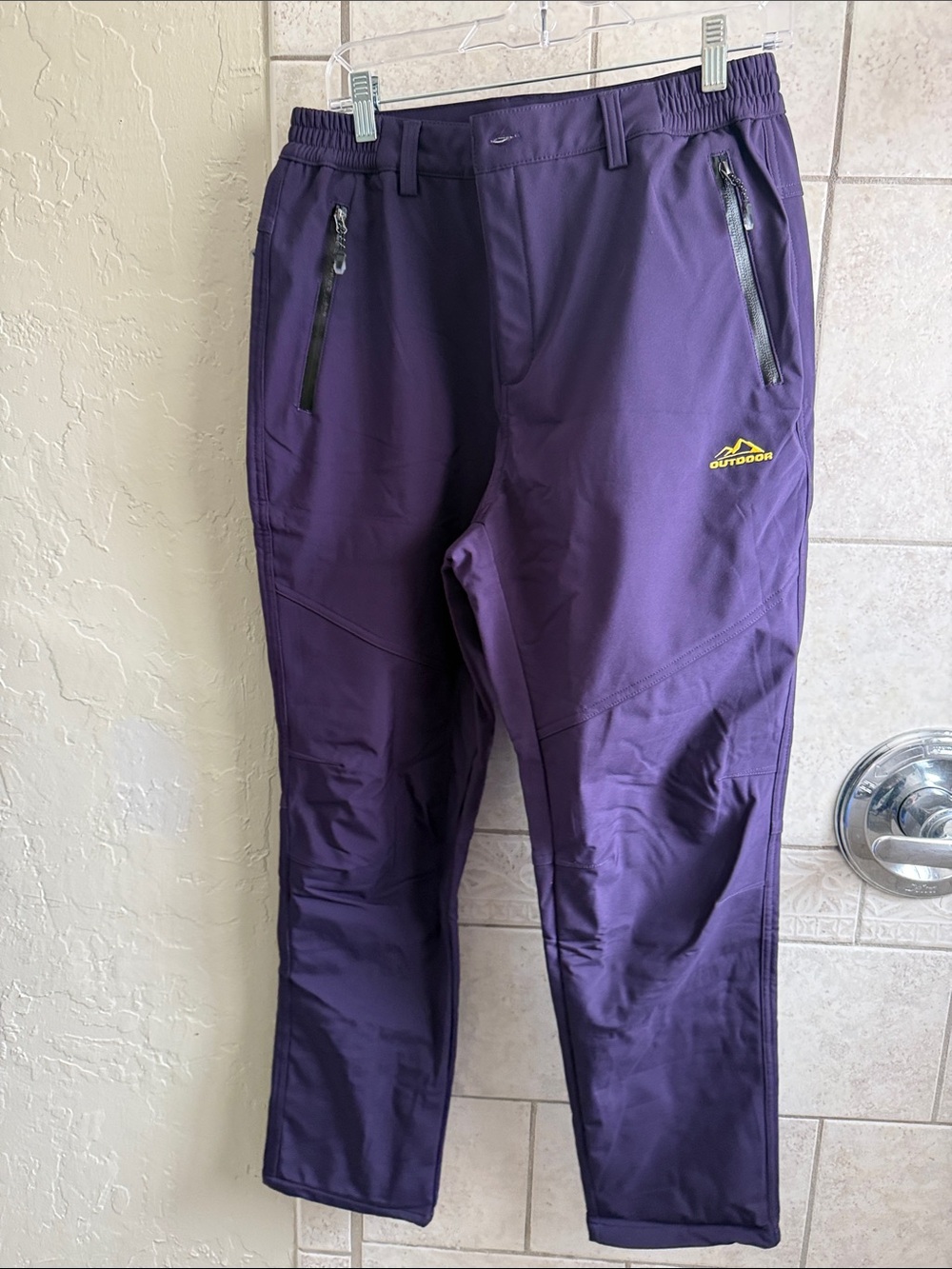 Outdoor Purple Fleece Lined Softshell Pants